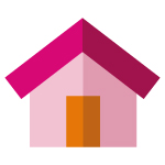 Icono de una casa para el servicio de asistencia a domicilio en barcelona home de grup ms